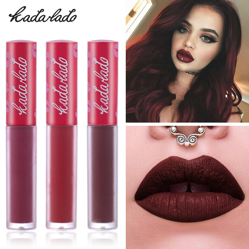 New Make Up 2018 Liquid lipstick mate set Lip Tattoo Long Lasting Pigment Nude Brown Dark Red Black Matte Makeup Lipgloss | Красота и