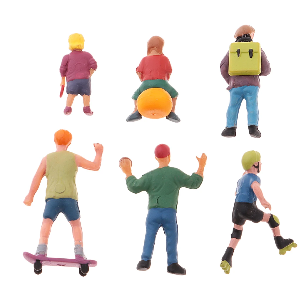 1/87 People Passenger Ation Figure Models Painted HO OO for RR Railroad Street Park Scenery Diorama Architecture