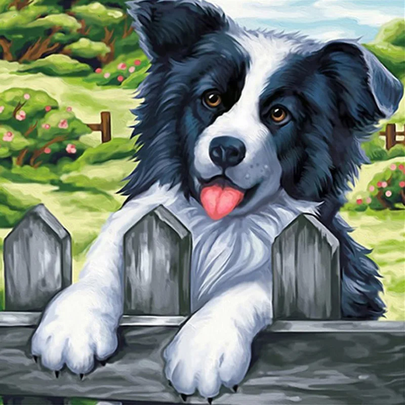 Crafts 5D Diy Diamond Embroidery Full Round/Square Cute Dog Painting Cross Stitch Mosaic Decoration Rhinestones | Дом и сад
