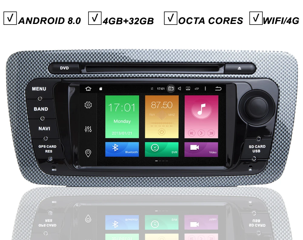 Автомобильный DVD GPS плеер на Android 8 0 для SEAT IBIZA Восьмиядерный 4 Гб ОЗУ 32 ПЗУ радио