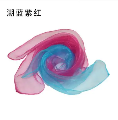 60x60cm Women Gradient Color Square Scarf Imitated Silk Scarves Girls Dancing Small Scarf Thin Chiffon Neckerchief 3