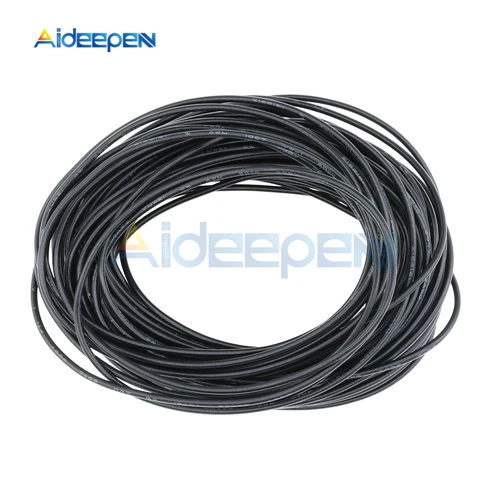 10 метров UL-1007 провод 24AWG ПВХ изолированный провод электрический кабель Монтажный провод 300 В шнур красный/черный/синий/желтый - Цвет: Black