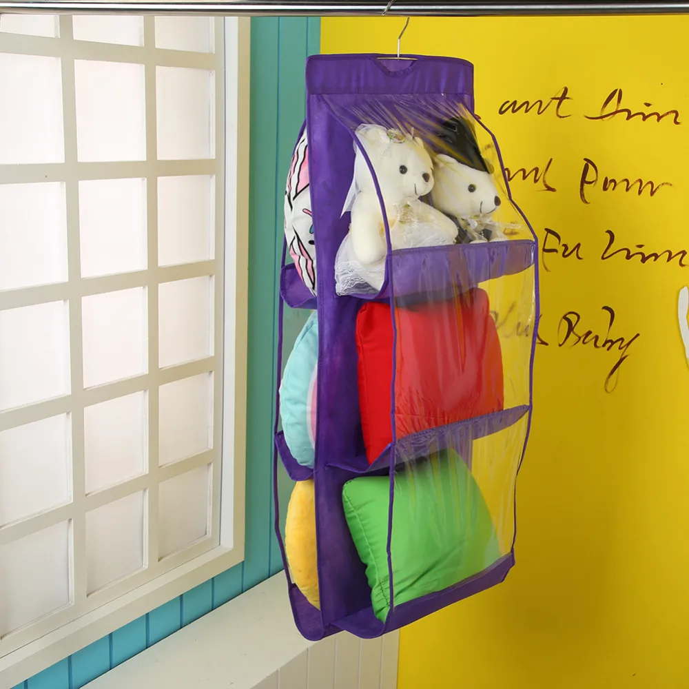 المنظم حقيبة يد حقيبة التخزين s الأحذية شنقا حقيبة التخزين عالية اللوازم المنزلية 6 جيب خزانة رف الشماعات