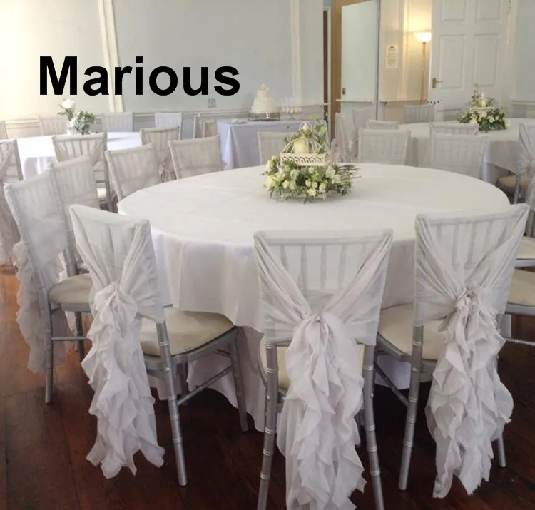 50 шт. шифон белый стул капот для свадьбы тема вечерние стул створки стул лук более Цвета доступны