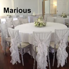 50 шт. шифон белый стул капот для свадьбы тема вечерние стул створки стул лук более Цвета доступны