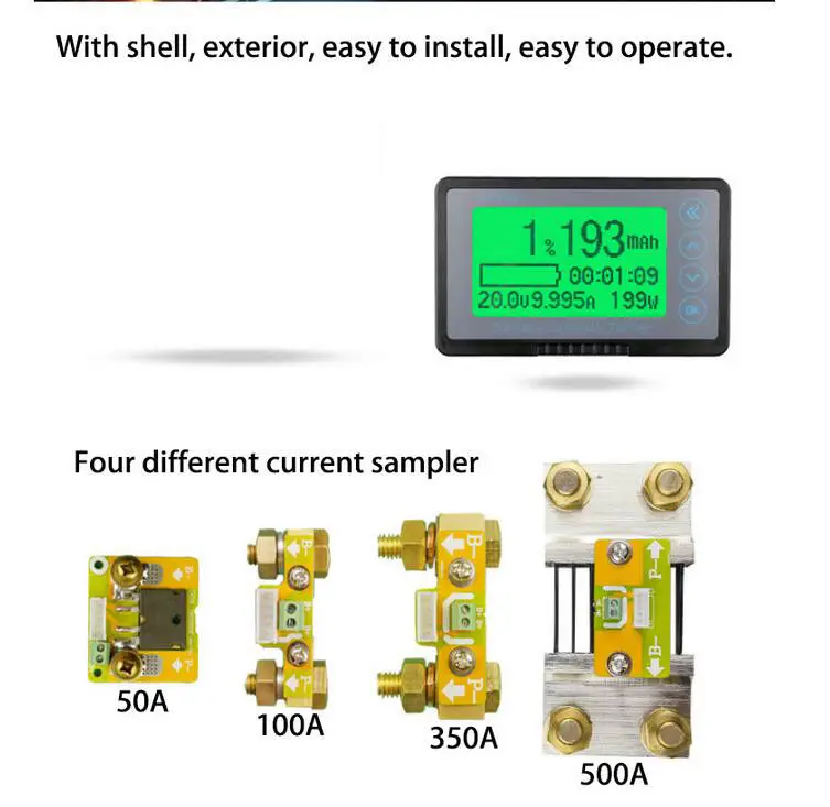 Монитор батареи DC 10-120v 350A цифровой кулоновметр AH SOC Автомобиль RV оставшаяся емкость свинцово-кислотная литий-ионная литиевая 12v 24v 36v 48v