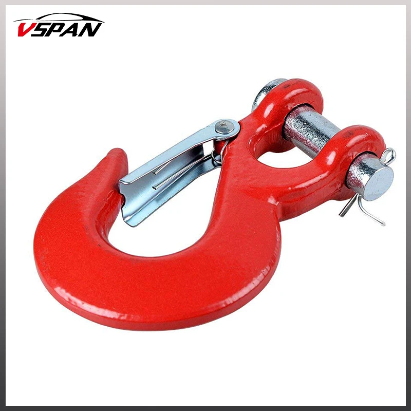 

35000Lbs/16T Capacity Half-Link Clevis Safety Latch Swivel Winch Hook for Car JK TJ Offroad Towing Recovery Kits 4X4 Accessories