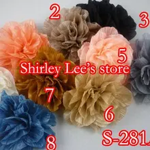 72X(13 см) необычная большая брошь цветок из ткани, для DIY повязка на голову, цветок одежды, смешанный 9 цветов- по EMS