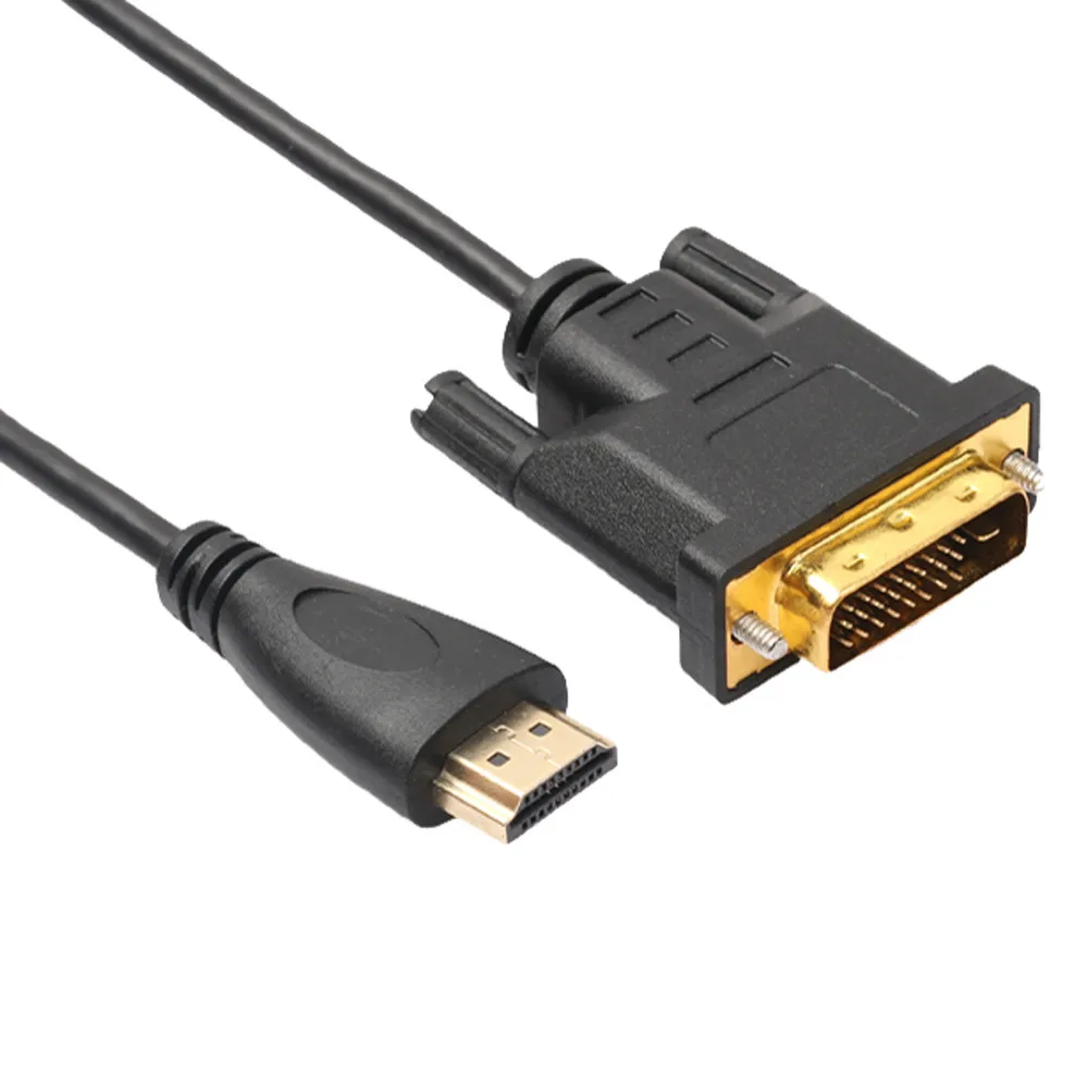 

1m HDMI to DVI Male to 24+1 DVI-D Male Adapter Video Cable Gold Plated 1080P for HDTV DVD Projector High Speed #LR2