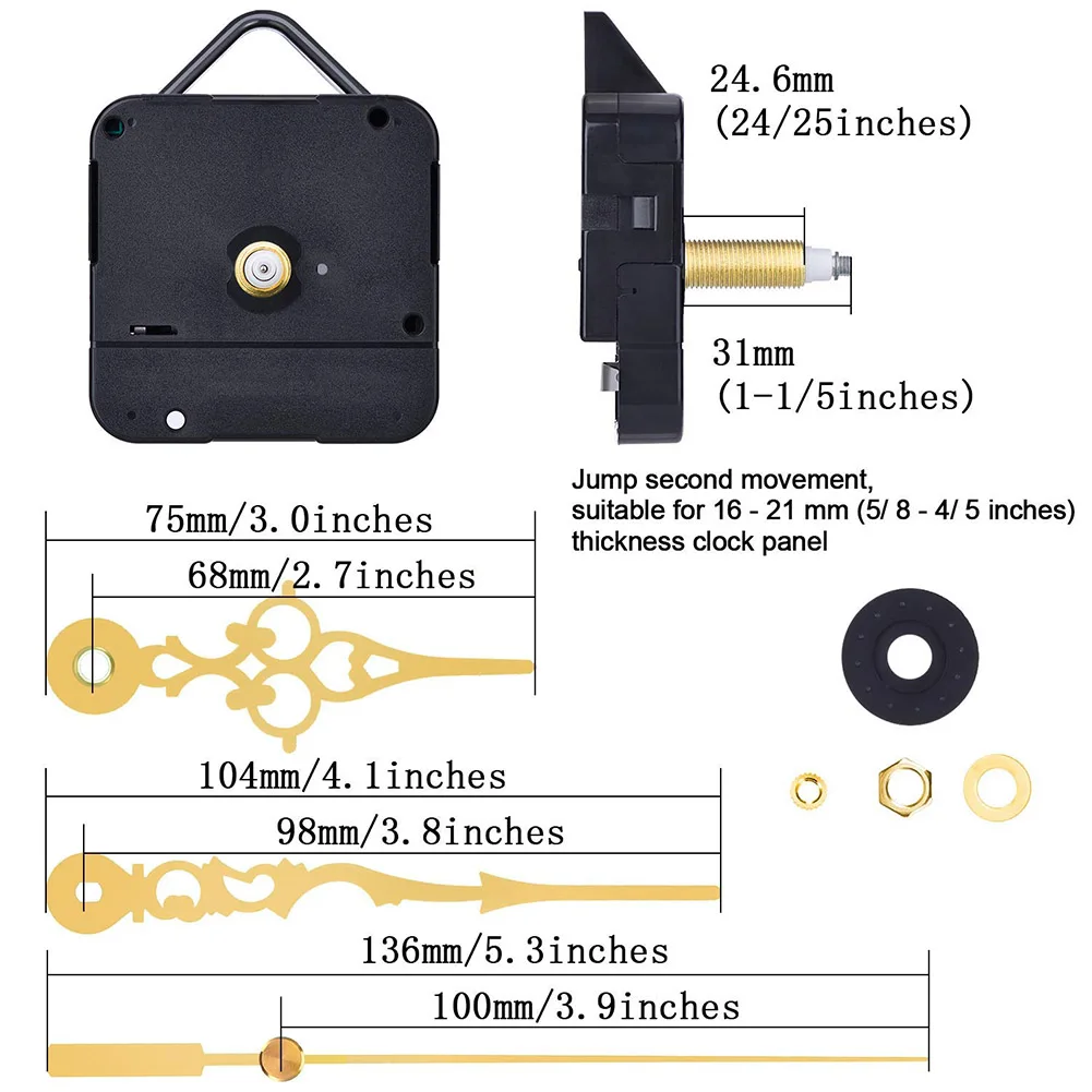 

High Torque Clock Replacement Quartz Wall Clock Movement Mechanism Replacement Parts Kit MDJ998
