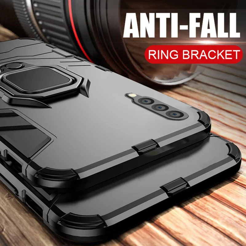 Armor Ring Case For Samsung Galaxy A50 case Magnetic Car Hold Shockproof Soft Bumper Cover A40 A30 A70 A10 A80 | Мобильные телефоны