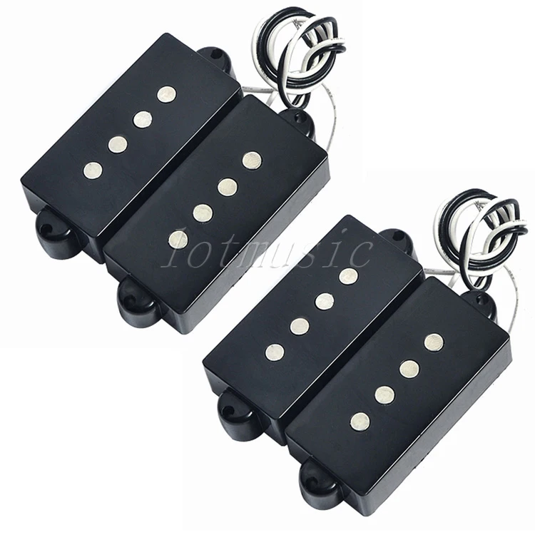 2Sets Black 4 String Noiseless Pickup Humbucker Pickups For Precision P