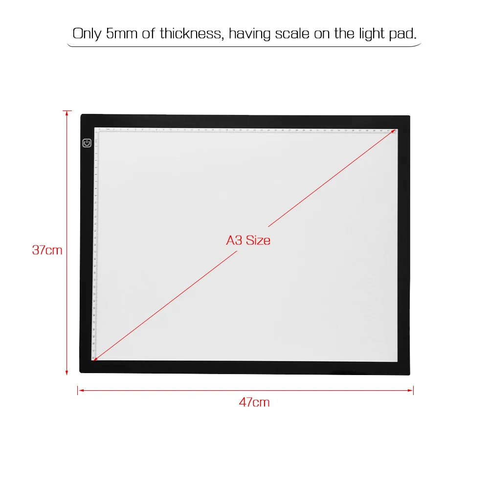 A3 светодиодный светильник Box Tracer со шкалой ультра-тонкий USB питанием трассирующий светильник Pad Board 3 уровня регулируемой яркости