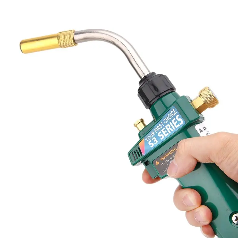 Mapp Gas Brazing Torch Self Ignition Trigger 1.5m Hose Propane Welding CGA600 Burner Heating Tool X7YD