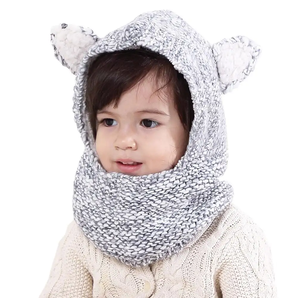 

Connectyle Baby Kids Warm Winter Hats Cute Thick Earflap Hood Hat Scarves with Ears