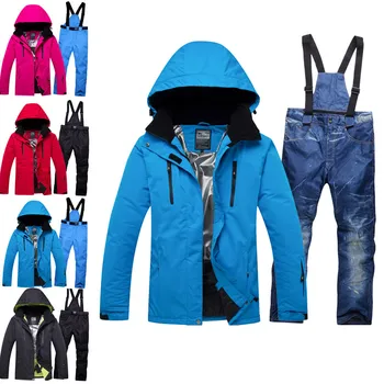 

Winter Lover Men And Women Windproof Waterproof Thermal Male Snow bib Pants sets Skiing And Snowboarding Ski Suit men Jackets