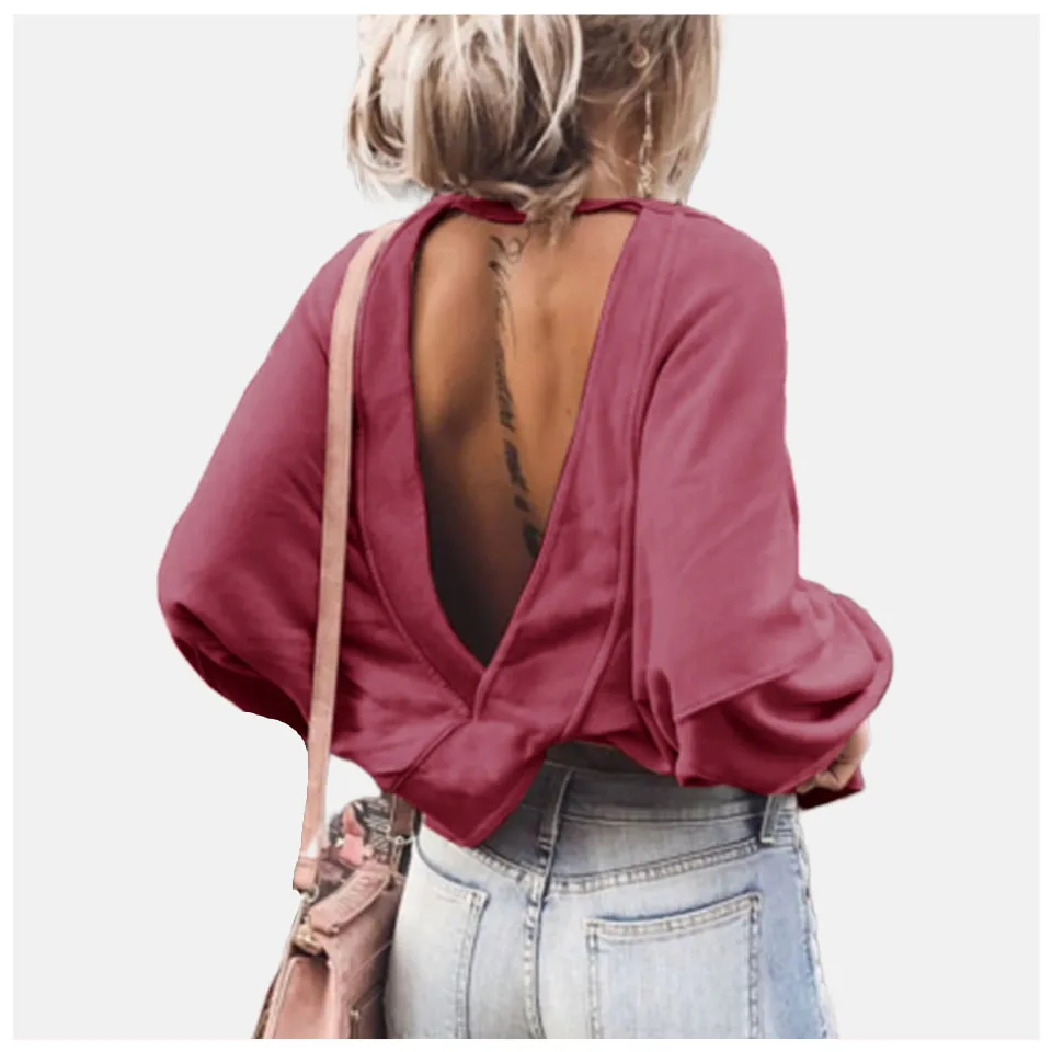 

Backless Hoodie Sexy Open Back Sweatshirt Blue Poleron Mujer 2019 Cute Pink Irregular Hoodies Women Pullover Ulzzang Long Sleeve