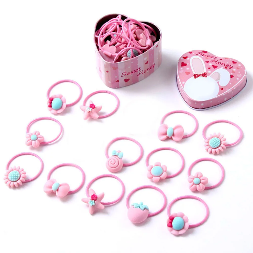 

20Pcs/Lot Kids Elastic Hair Bands Girls Cute Flower Headband Hair Accessories Children's Sweet Hair Ties Ropes Bandage Headwear
