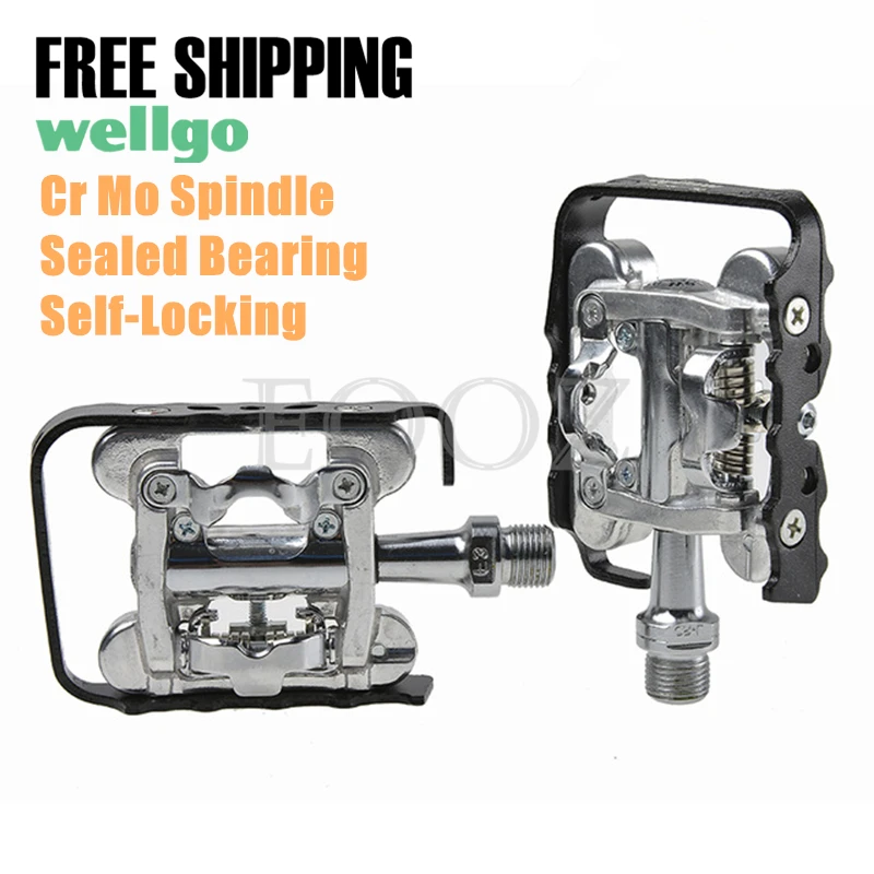 

WELLGO WPD-M17C MTB Road Bike Bicycle Cycling 9/16" Cr Mo Spindle Sealed Bearing Seif-locking Pedals For SHIMANO SPD Compatible