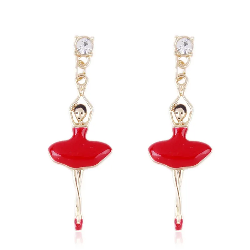 

925Silver Hook Funny Crazy Ballet Girl Hypoallergenic Earrings Women's Fashion Creative Jewelry Personality Biryhday Gifts