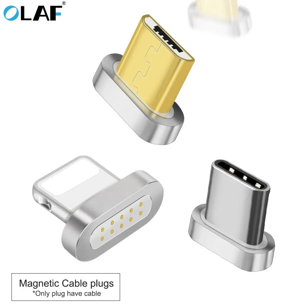 

OLAF Magnetic Cable plug Micro USB C Type C 8 pin Fast Charging Adapter For iPhone Microusb Type-C Magnet Charger cord plug