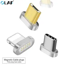 Cabo magnético micro usb tipo c olaf, fio de 8 pinos de carregamento rápido para iphone, microusb tipo c cabo carregador magnético, plugue para carregador