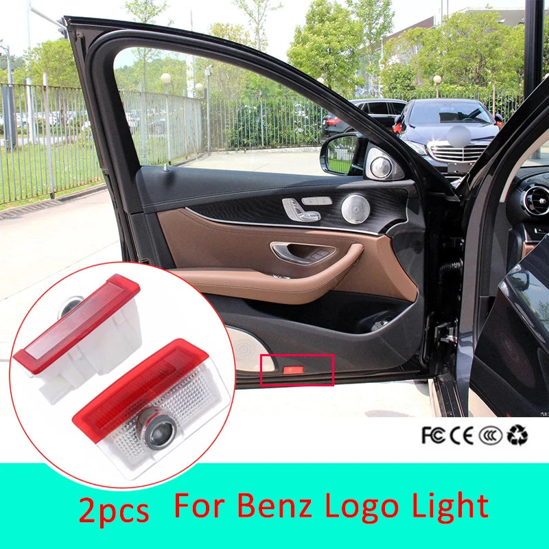 

2pcs Led car door light For Mercedes Benz E W213 W212 C W205 C Coupe C204 AMG Logo Light Laser Projector Car Styling Accessories