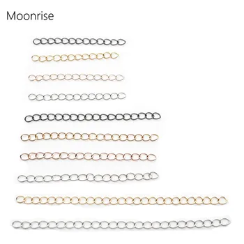 

50pcs Necklace Bracelet Extension Chain Fit Lobster Clasps Copper Covered Steel Connectors Chain DIY Craft Jewelry Making HK020