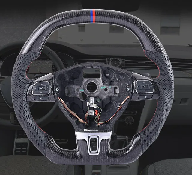 Настоящий углерод волокно руль для Volkswagen CC VW волокно руль переоборудованы фитинги для автомобиля комплект