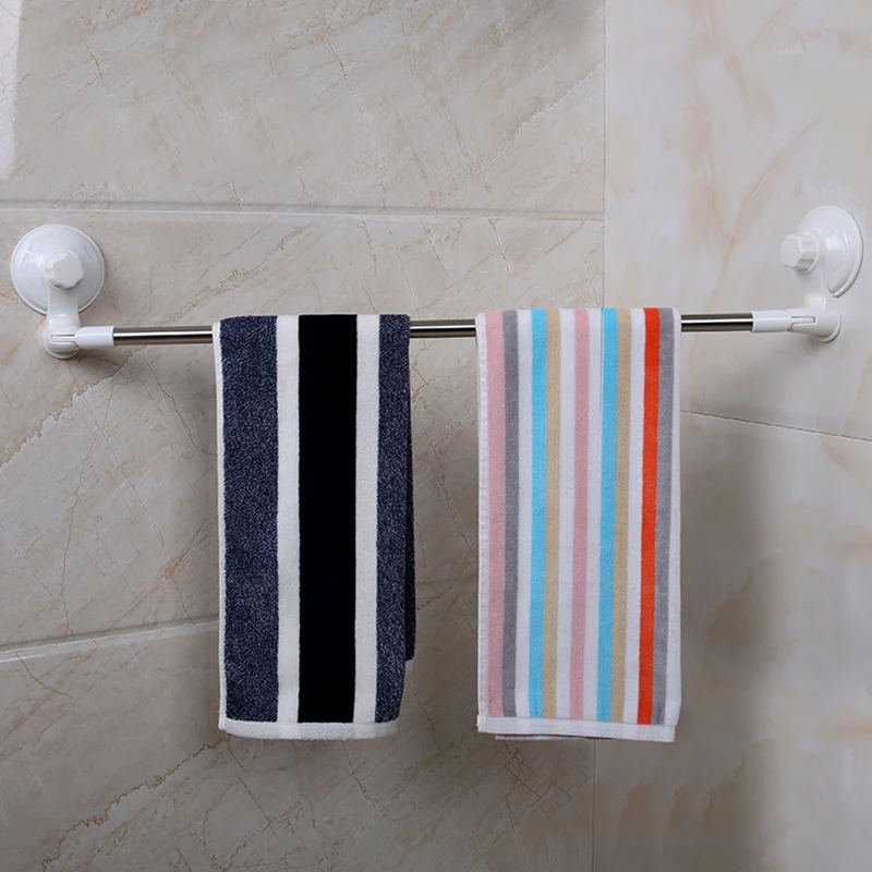 

1 Piece Suction Cup Towel Bar Stainless Steel Wall Holder Rust Proof 180 Degree Rotation Kitchen Bathroom Products Hangers