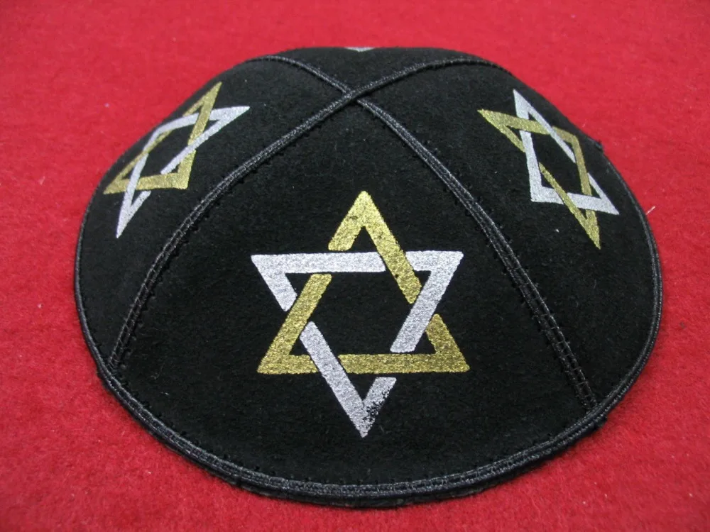 KIPPAH еврейская кипа из кожи и замши с принтом YARMULKE KIPPAH