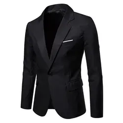 Laamei 2019 Новый Мужской Блейзер пиджак тонкий мужской пиджак в повседневном стиле хлопок Slim Fit костюм Blaser Masculino мужской пиджак блейзер для