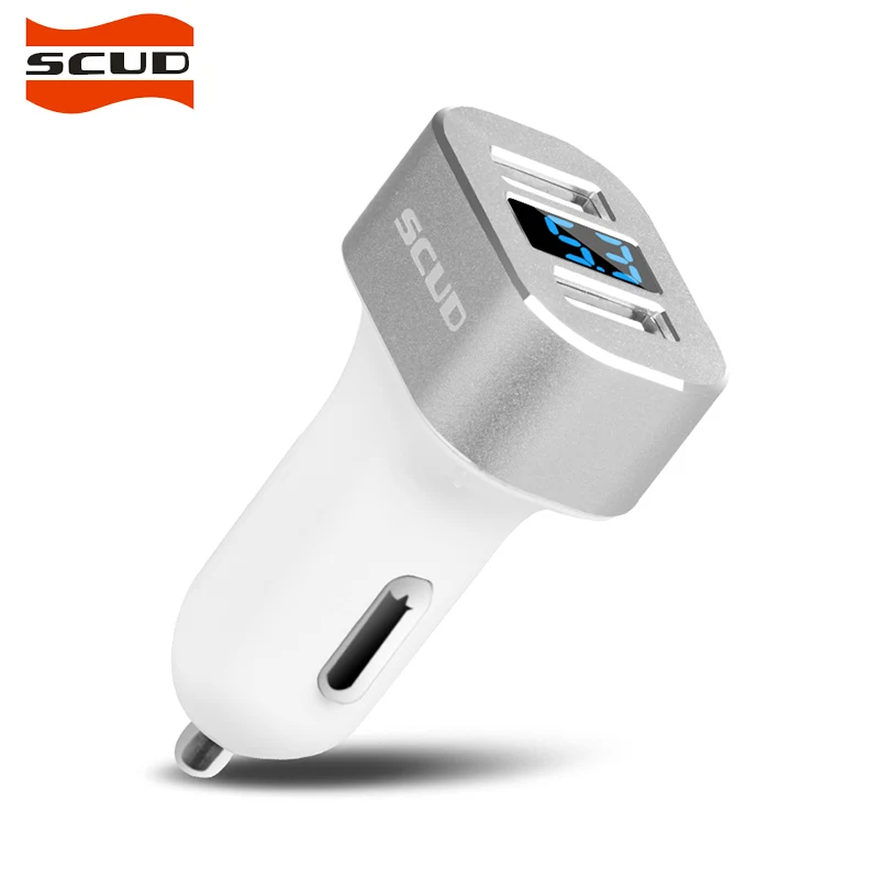 SCUD двойной зарядное устройство USB мобильный телефон автомобильное зарядное устройство для iPhone 7 samsung Xiaomi автомобильное зарядное устройство с светодиодный SC-622S