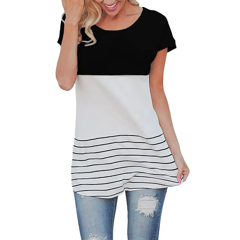 

2018 Summer Fashion Back Lace Women Tunic Blouses Short Sleeve Harajuku Tee Shirts Tops Camisetas Poleras Mujer Verano