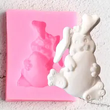 3D Кролик Силиконовый форма кролик животные помадка формы для пирожных сделай сам украшения инструменты Смола Глиняное Мыло Конфеты шоколадная мастика формы