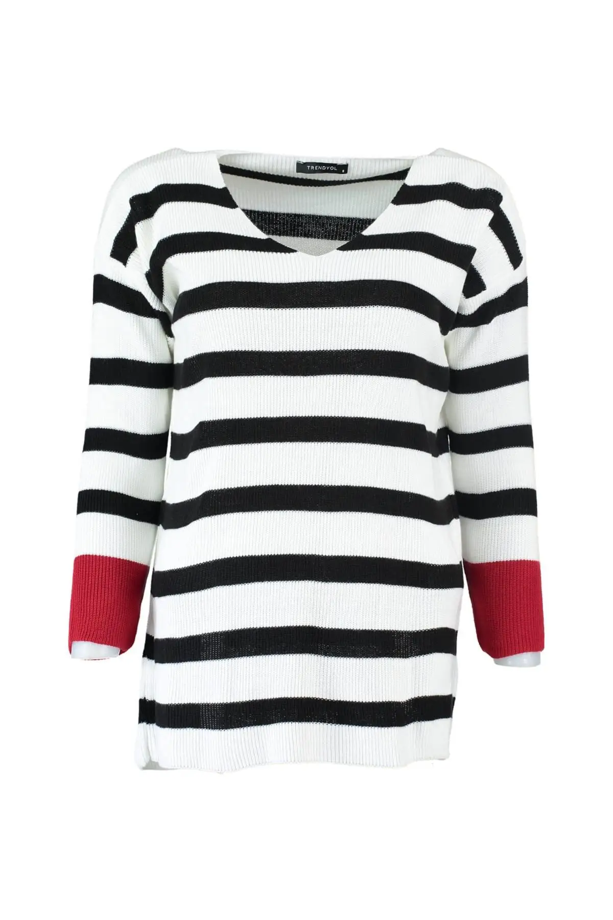 

Trendyol WOMEN-Black Striped Sweater Sweater TWOAW20YN0004