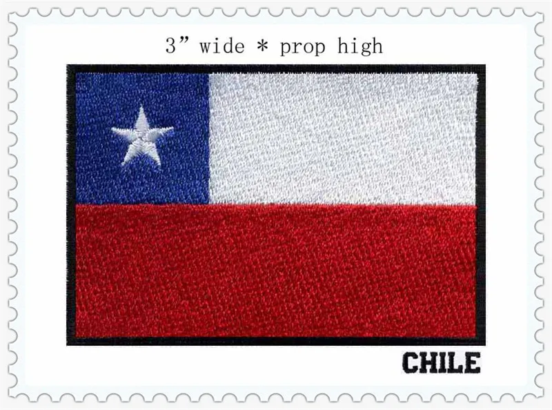 

3" wide CHILE embroidery flag patch jacket back patches sewing supplies