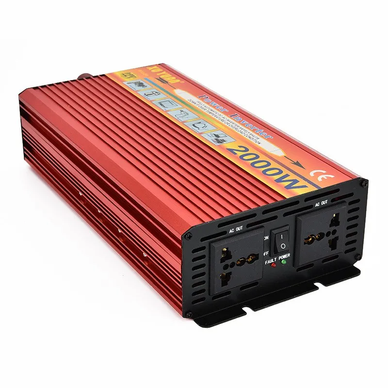 Portable Peak 2000W Car Inverter 12V To 220V Car Charger Veicular Power Inverter Converter Adapter With Double Universal Socket (8)