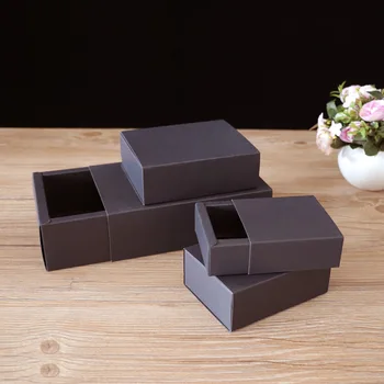 

Craft Paper 100 Pcs/Lot Black/Red Kraft Paper Drawer Gift Box Suitable For Birthday/Wedding/Candy/Food/Jewelry Package Gifts Box