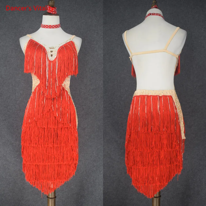 Роскошное платье для латинских танцев для женщин, платье с кисточками для латинских танцев, платье для латинских танцев, одежда для латинских танцев 120-180 см
