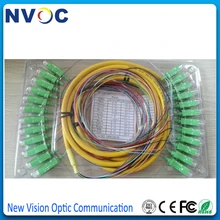 2 шт./лот, 12 ядер 1,5 м Одномодовый, G652D, 9/125, 50 см от кабеля к разъему, 0,9 мм, ПВХ Куртка 12 волокон SC/APC пучок волокна косички