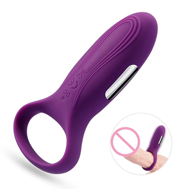 Luxury Rechargeable 7 Modes Strong Vibrating Penis Rings Waterproof Silicone Clitoral Bullets -5656