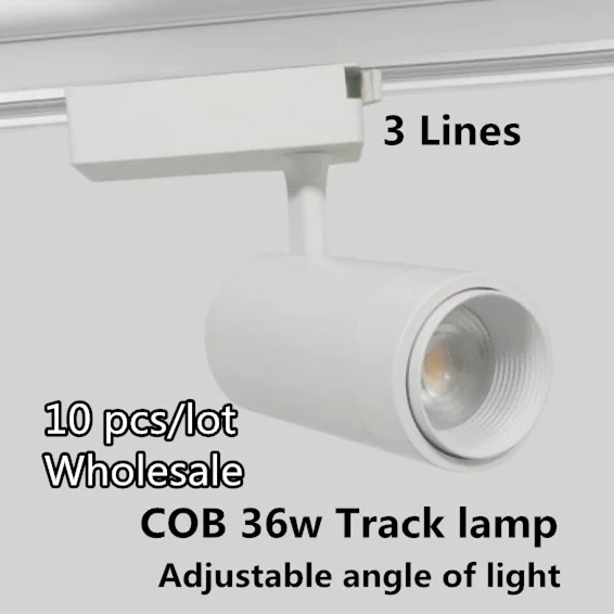 

10PCS/LOT COB 36W Led Track light aluminum 3 lines Ceiling Rail Track lamp Adjustable angle of light 15-60degree Spotlights