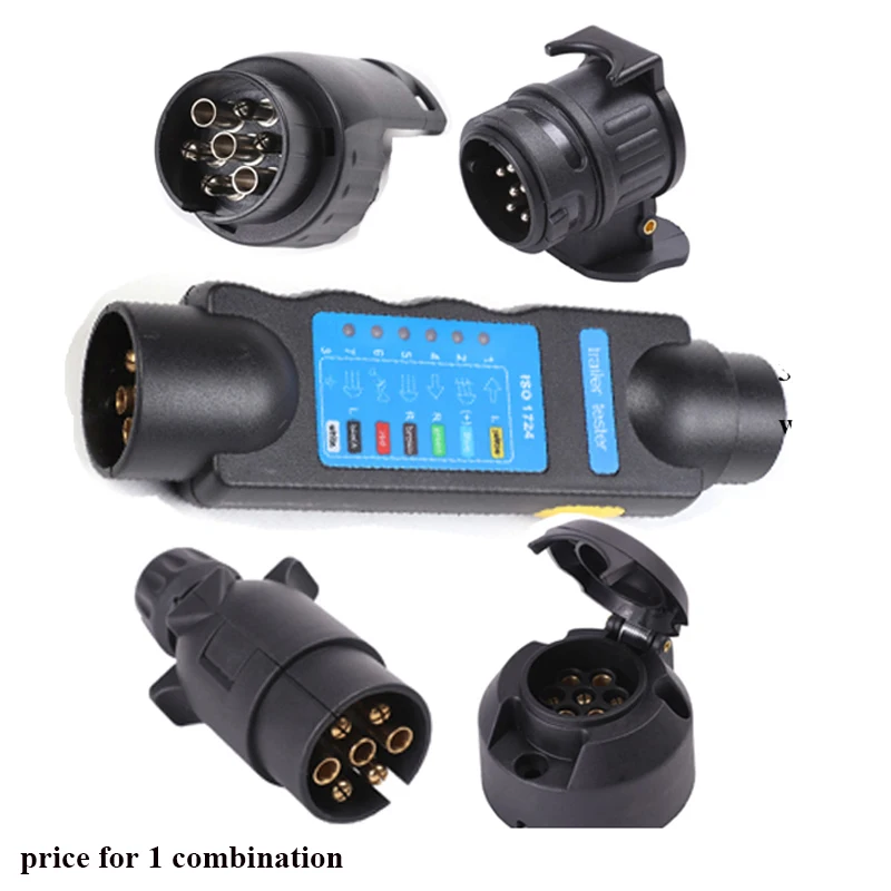 

7 to 13 pin adapter 7 way trailer towing light tester 7 pin trailer plug socket 13 pin to 7 pin socket connector