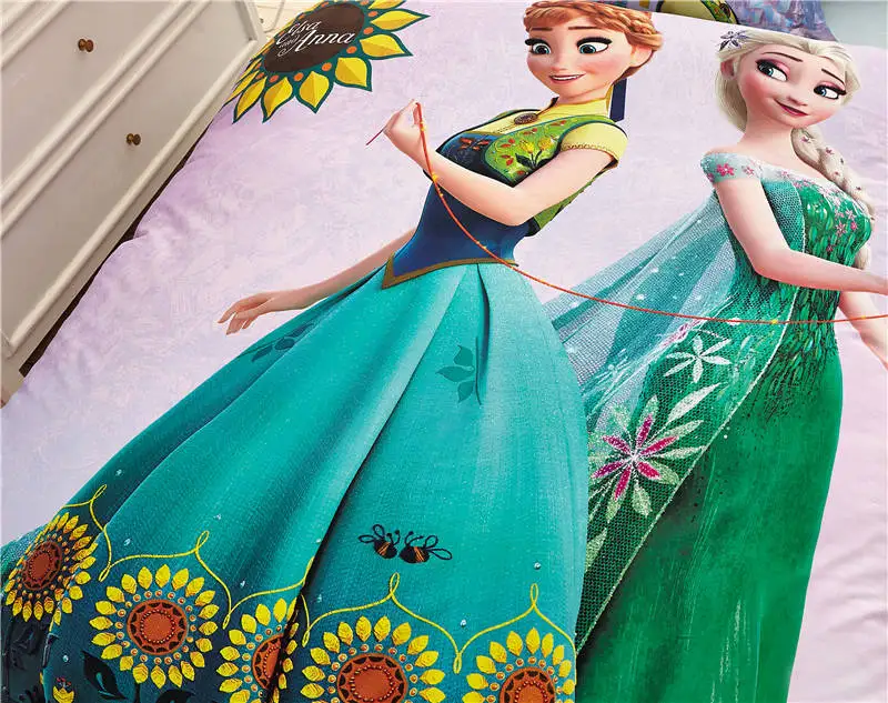 ديزني الكرتون المجمدة إلسا آنا الطباعة الفراش للفتيات ديكور غرفة نوم الحرير الحرير ملاءة سرير مجموعات واحدة التوأم الملكة حجم ديزني الكرتون المجمدة إلسا آنا الطباعة الفراش للفتيات ديكور غرفة نوم الحرير الحرير ملاءة سرير مجموعات واحدة التوأم الملكة حجم