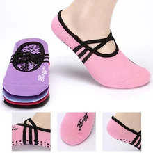 1 пара спортивные носки для йоги и занятий в комнатные туфли; женские, не скользящие женские демпфирования повязки пилатес носок балетки каблук защитная накладка для танцев