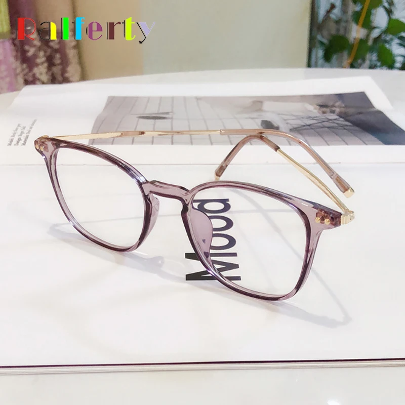 Ralferty Transparent Glasses Frame Women Fashion Eyeglasses Frames Clear Glasses Myopia Prescription Optic Spectacles M18075