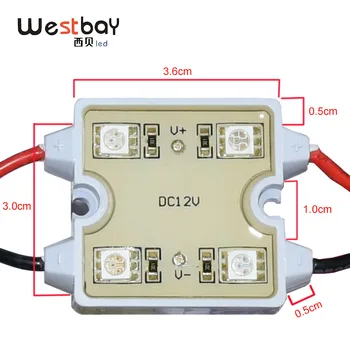 

LED Module DC 12V 4 Red Lights 5 White 37mm*47mm Lights Decoration Warning 10PCS/set