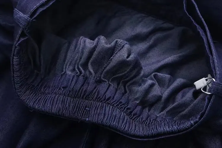 30002 летняя новая необычная джинсовая юбка Женская длинная Tencel винтажная Высокая талия кружевная удлиненная юбка-колокол