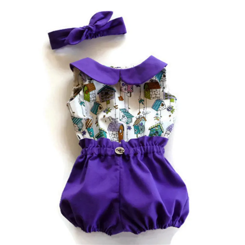 

2017 Baby Rompers Cotton Newborn Baby Boys Clothes Infant New Born Baby Costume Baby Clothing 3 pcs romper+short+headband